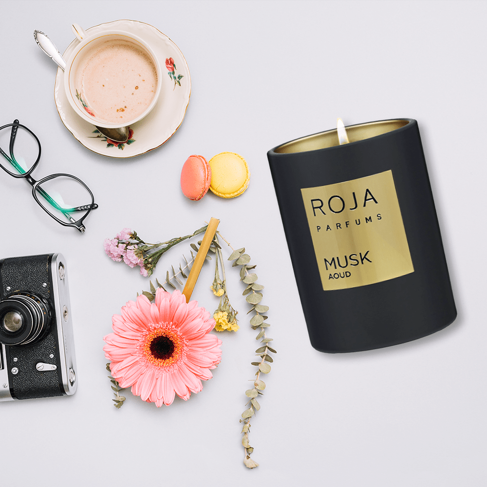 Roja Parfums Musk Aoud Candle | My Perfume Shop